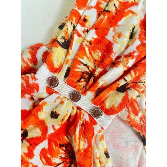 White House Black Market Orange floral sleeveless Top XS - Picture 3 of 4